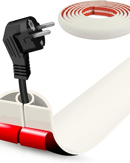 Floor Cord Cover Cable Cavity Self Adhesive Cord Hider Floor 10FT Floor Cable Management Power Cord Protector Floor Electric Cord Covers for Offices, Gym, Exhibitions (Beige, 0.78" x 10')