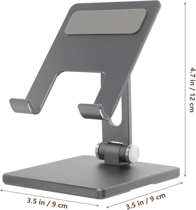 MERRYHAPY Adjustable Foldable Tablet Stand for Desk Metal Tablet Holder Organizer Compatible with Ipad and Multi-Angle Desktop Bracket in Space Gray for Office and Home Use