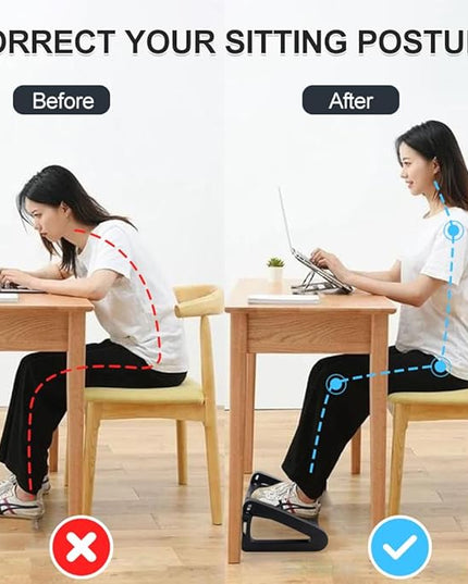 Foot Rest for Under Desk at Work - Six Heights Adjustable Under Desk Footrest - Ergonomic Foot Stools for Under Office Desks - Desks Foot Rest with Massage Rollers - Leg Rest for Chair (Black)