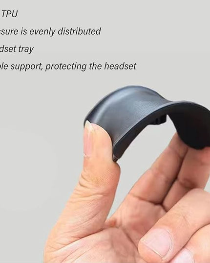 Headphone Stand, Rounded Corner Headset Holder, Anti Slip Base, TPU Tray, Aluminum Supporting Bar Headset Holder for Home Gaming Office (Black)