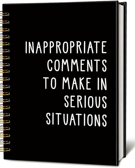 LIANGW Funny Notebooks for Work, Sarcastic Notebooks for Work, Funny Office Gifts for Coworkers, Funny Office Supplies, Black Hardcover Spiral Notebook 5.5x8.3 Inch