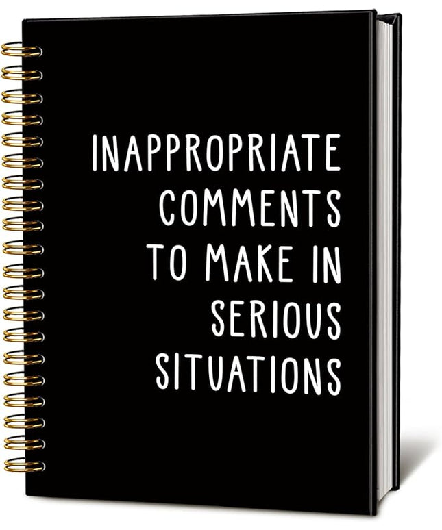 LIANGW Funny Notebooks for Work, Sarcastic Notebooks for Work, Funny Office Gifts for Coworkers, Funny Office Supplies, Black Hardcover Spiral Notebook 5.5x8.3 Inch