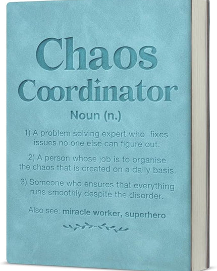 Chaos Coordinator Definition Notebook Employee Appreciation Gifts Leather Writing Journal, Thank You Gifts for Boss Coworkers Manager