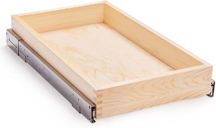 Mulush 13”W x 21”D x 3”H Soft Close Slide Out Wood Drawer Organizer for Kitchen, (Cabinet Opening Width>14.5 inches for Bottom Assembly, Width= 14 inches for Side Assembly)