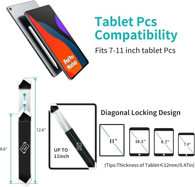 YOOZ Anti Theft Tablet Stand for Desktop, Security Tablet Mount Retail Kiosk POS, Heavy Duty Metal Tablet Holder with Lock for 7-11" Tablets, iPad Pro Air Mini, Galaxy Tabs, Surface etc