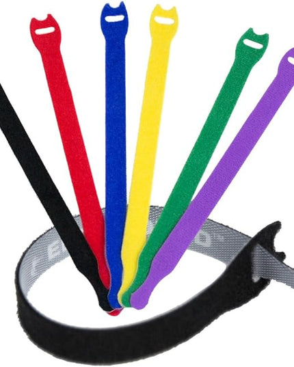 Reusable Cable Ties 1/2" x 8" for Cable Management and Organizing Cords - 60 Pack (Color)