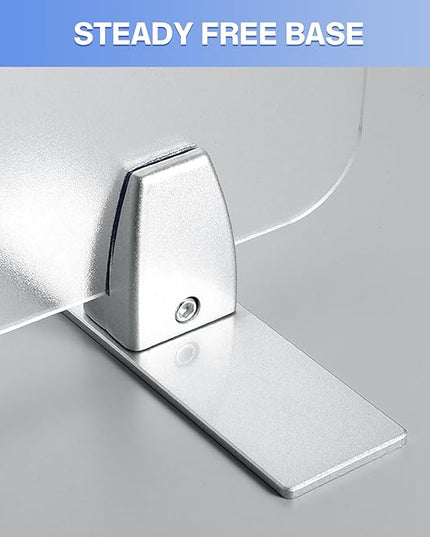 2 Packs Sneeze Guard Clamp Bracket, Sneeze Guard Shield Base for Countertop, Stick On Heavy Duty Auminum Partition Guard Clamp, Panel Support Clamps Stand for Clear Acrylic Desktop Counter Reception