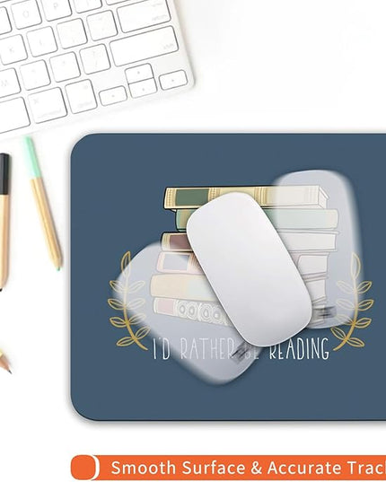 Square Mouse Pad Books, Personalized Premium-Textured Custom Mouse Mat Design, Washable Mousepad Cloth, Non-Slip Rubber Base Computer Mouse Pads for Wireless Mouse