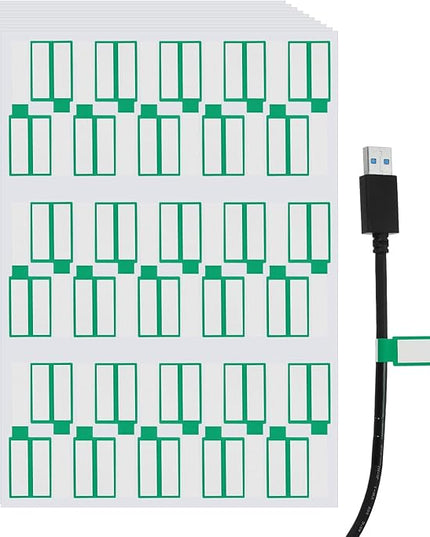 uxcell 300 Pcs Cable Labels, Waterproof Wire Cord Labels Tags, Cord Organizer Management Tags for Charger Cable Organizer Wire Markers Printer, Green