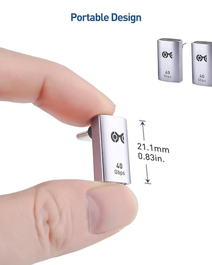 Cable Matters 2-Pack 40Gbps Right Angle USB C Adapter, Up to [4K@240Hz Video, 240W Charging, 40Gbps Data Transfer] 90 Degree USB C Adapter, Compatible with Thunderbolt 4, iPhone 16, Steam Deck
