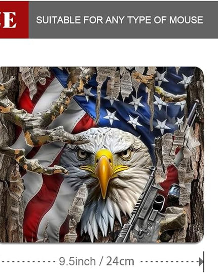 American Flag Eagle rip Oak camo Square Mouse pad, Texture, Waterproof, Anti Slip Rubber Base, Computer Mouse pad, Laptop Mouse pad