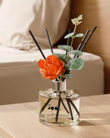 396 st. Peony Flower Reed Diffuser, Vanilla Lavender, 200ml(6.7oz) / Reed Diffuser Sets, Home Fragrance, Scented Oils, Home & Bathroom Décor