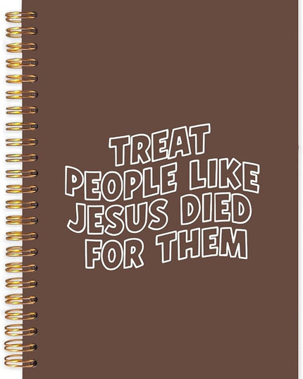 Christian Spiral Journal Notebook 5.5x8.3in, Bible Scripture Journal for Woman, Christian Gifts for Women, Treat People Like Jesus Religious Notebooks for Note Taking, Hardcover Notebook