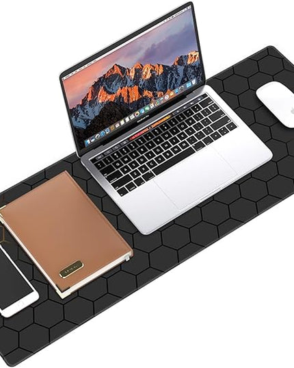 Galdas Gaming Mouse Pad XXL XL Large Long Extended Big Mousepad Non-Slip Rubber Keyboard Mouse Pad with Stitched Edges for Laptop Home Office (31.5x11.8x0.08 Inch) … (Grid)