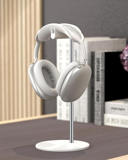 SHUOSUO Headphone Stand, Headset Holder with Solid Base for Desk, Compatible with AirPods Max, Beats, Bose, B&O, Sony, Sennheiser, Gaming, etc (White)