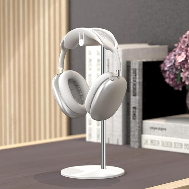 SHUOSUO Headphone Stand, Headset Holder with Solid Base for Desk, Compatible with AirPods Max, Beats, Bose, B&O, Sony, Sennheiser, Gaming, etc (White)