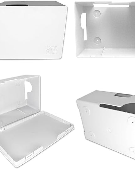 Kos Design Cable Management Box with Included Mounting Hardware – ABS Cord Organizer (12,7 x 7,8 x 4,5 in) | Heat-Tolerant Power Strip & Cable Storage | Wall-Mountable or Floor Use