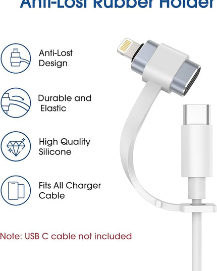 TechMatte Female USB C to Male Lightning Adapter 2 Pack 2.2A Charging Data Transfer, Compatible with iPhone 14, 13, 12, 11 Xs iPad iPod AirPods, Not for Audio Headphones/OTG Firewire Anti-Lost, Grey