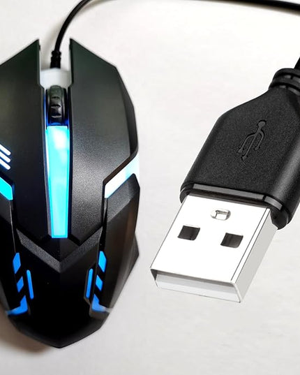 Long USB A Mouse 30FT - High Performance Wired Mouse for Windows PC, Laptop, Mac, Chromebook, Righty or Lefty Use