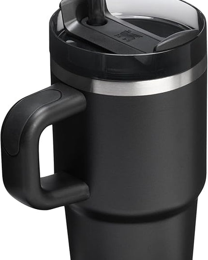 STANLEY Quencher H2.0 Tumbler with Handle and Straw 20 oz | Flowstate 3-Position Lid | Cup Holder Compatible for Travel | Insulated Stainless Steel Cup | BPA-Free | Black 2.0