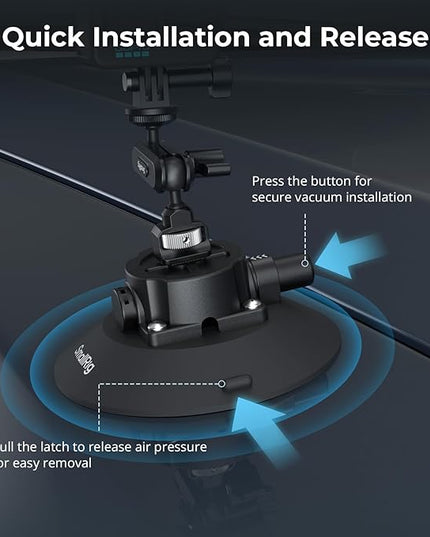 SMALLRIG 6" Suction Cup Mount with Ball Head Magic Arm, Action Camera Mount for DJI Osmo Action 5 Pro/4, for Insta360 x5, for Gopro 13/12, Load Capacity 3kg, on Car Windshield or Window - 5856