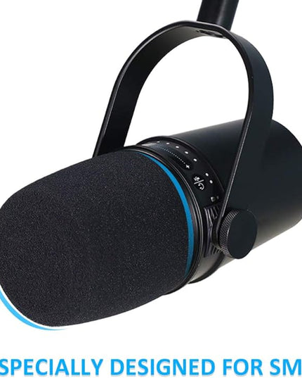 SUNMON Shure MV7 Pop Filter Foam Cover - Professional Mic Windscreen Wind Cover Compatible with Shure MV7 Podcast Microphone to Minimise Plosives