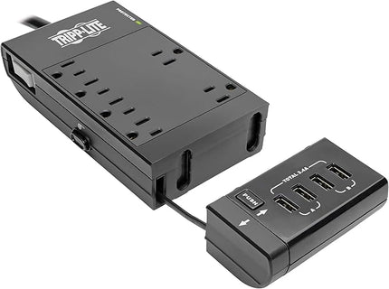 Tripp Lite Safe-IT Surge Protector & Charging Station, 6-Outlets, 4-USB Ports, 8ft / 2.4M Cord, $50,000 Insurance, Limited Life Manufacturer's Warranty (TLP68UBAM)