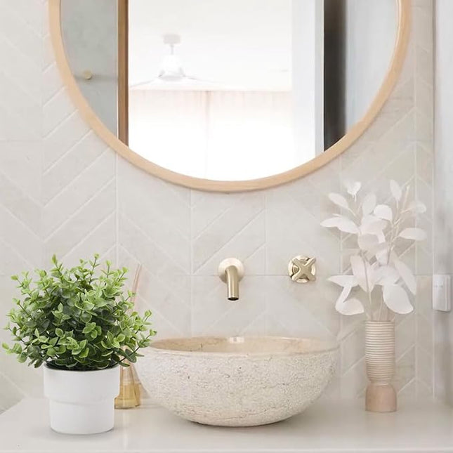 Coferset Small Fake Plants 7.45” Eucalyptus Potted Artificial Eucalyptus Plant for Home Bathroom Office Farmhouse Restroom Shelf Desk Mantel Coffee Table Decor (Green)