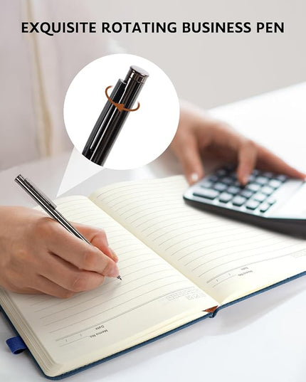 HULIPARK Leather Notebook Journal with Pen, A5 Lined Hardcover Notebook with Magnetic Closure, 240 Pages Daily Journal for Men Women, Ruled Journals Notebooks for Work, Writing, Note Taking - Blue