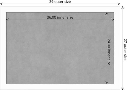 Amanti Art White Framed Magnetic Board 27x39 Large Vision Board for use with Magnets, 100% Metal Sheet to Display Items as Office Decor or for Home Organization in mudroom, Kitchen or Kids Room