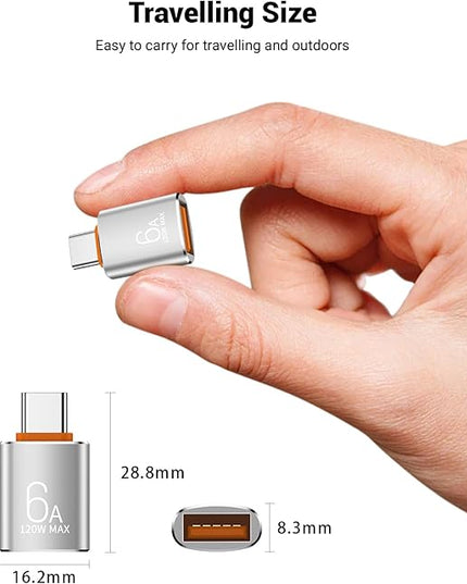 Pastall 10 Pack 10Gbps/120W USB C to USB3.1 Adapter, Silver Type C Male to USB Female Adapter for Smartphone, PC, Laptop, Tablet, Keyboard etc.