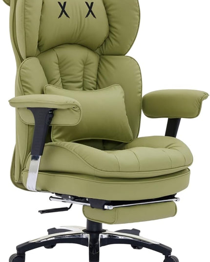 Efomao Big and Tall Office Chair with Footrest – High Back Computer Chair with Adjustable Armrests，Executive Office Chair with Wide Seat, Modern Desk Chair for Home Office, Gaming, or Study, Green