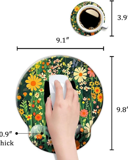 Ergo Comfort Gel Wrist Rest Mouse Pad-Ergonomic Office Mousepad with Wrist Support-Non-Slip, Design Desk Accessories Mat for Home&Game Decor Cute Black Cat