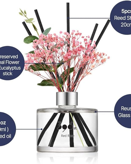 396 st. Preserved Baby's Breath Flower Reed Diffuser, Vanilla Lavender, 200ml(6.7oz) / Reed Diffuser Sets, Home Fragrance, Scented Oils, Home & Bathroom Décor
