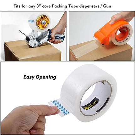 APORNI Clear Packing Tape Heavy Duty Refill Rolls Sealing Great for Packing Box Shipping and Moving Supplies Packaging 36 Rolls 1.88" x 65 Yards 3" Core 2.7 Mil Thick Adhesive