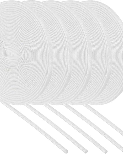 MECCANIXITY 5Pcs Wire Insulation Braid Fire Sleeve,16.4Ft-2.5mm ID White, High Temp Silicone Coated Fiberglass Sleeving for Automotive Hose Lines Electrical Wiring