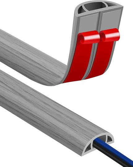 Floor Cord Covers for Wires 10FT Cable Hider Wire Cover Self Adhesive Cord Hider Floor for Offices, Homes, Workshops, Warehouses Cable Cavity 0.39" W x 0.27" H