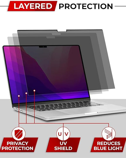 SightPro Magnetic Privacy Screen for MacBook Pro 13 Inch (2016, 2017, 2018, 2019, 2020, 2021, 2022, M1, M2) Removable Laptop Privacy Filter Shield and Protector