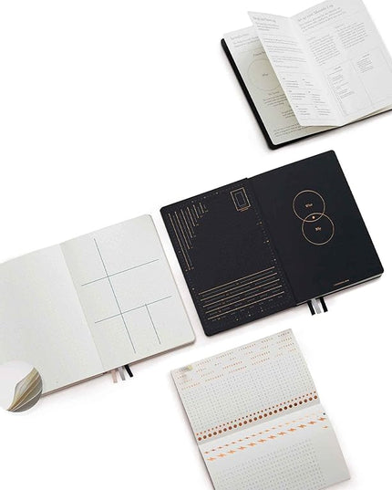 LEUCHTTURM1917 The Official Bullet Journal Edition 2 - Notebook Built for BuJo, Medium A5 204 Pages of 120gsm Paper, With Bujo Pocket Guide (Black)