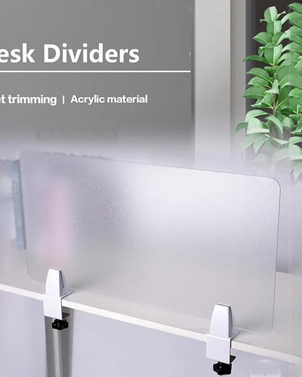 Desk Partition,Soundproof Desk Partition,Frosted Acrylic Desk Privacy Divider Screen Clampon Panel for Table Standing Sound Proof Desktop Office Classroom Partition,Frosted,80X30Cm/31.5X11.8In