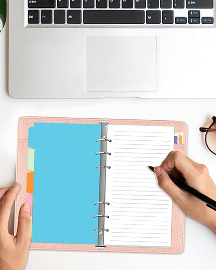 (2-Pack) A6 Lined Paper Refills for Filofax Personal Binder Planner - 160 Sheets/320 Pages Paper with 5 Colorful Binder Dividers, 3.75" x 6.75"