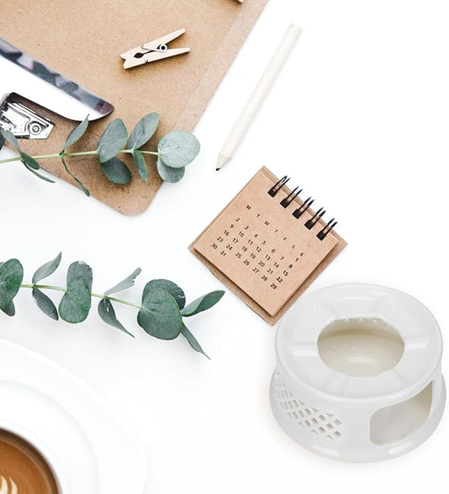 WATIIFUFU Ceramic Teapot Warmer with Hollow Design Non-Slip Base Retro Tea Heater for Brewing and Warming Tea Suitable for Home Office Coffee Shop Use