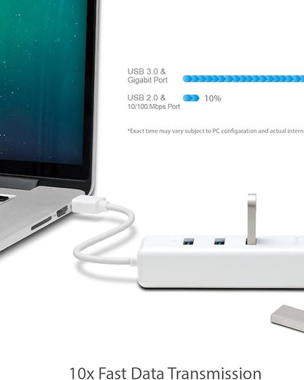 TP-Link USB 3.0 to Ethernet Adapter (UE330) - Portable 3-Port USB Hub with 1 Gigabit RJ45 Ethernet Port, Laptop Network Adapter, Supports Win 7/8/8.1/10, Mac OS X (10.6-10.14), Linux OS and Chrome OS