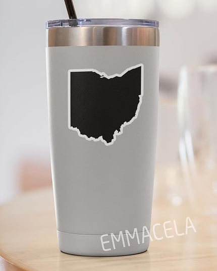 (3PCS) Ohio State Map Stickers, US State Stickers - Waterproof Vinyl Decals for Tumblers, Water Bottles, Laptops, Books, Scrapbooks, Great for North Dakota Lovers 3 x 2.7 Inch