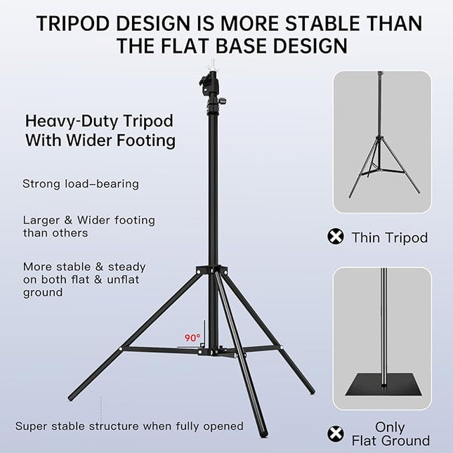 BEIYANG Backdrop Stand, 7.5 FT x 10 FT Adjustable Photography Background Support System Kit with Carrying Bag for Photo Video Studio