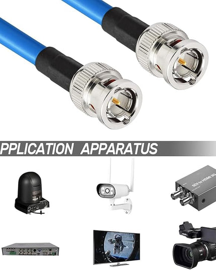 Superbat 3G/6G/12G SDI Cable 1ft BNC Jumper Belden 1694A Cable,Supports HD-SDI/3G-SDI/4K/8K Video,for Cameras Converter,Precision SDI Cord (1Pcs)