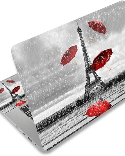 Laptop Skin Sticker Decal,12" 13" 13.3" 14" 15" 15.4" 15.6 inch Laptop Vinyl Skin Sticker Cover Art Protector Notebook PC (2 Wrist Pad Skins Included), Decorative Waterproof Removable,Eiffel Tower