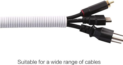Alex Tech 100ft - 1/4 inch Split Wire Loom Tubing - White