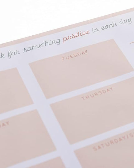 Graphique Weekly To Do Deskpad - Positivity Design - 9.75" x 8", 80 Sheets, Themed Pages - Planner for College Students, Business Appointments, Great Gift