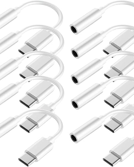 USB C to 3.5mm Headphone Jack Adapter for iPhone17/ iPhone 16/16 Pro/15/15 Pro/Pro Max/Plus, Type C Aux Audio Dongle Cable Cord Compatible with iPad, Samsung Galaxy S23/S23/S22/S21, MacBook（10 Pack）